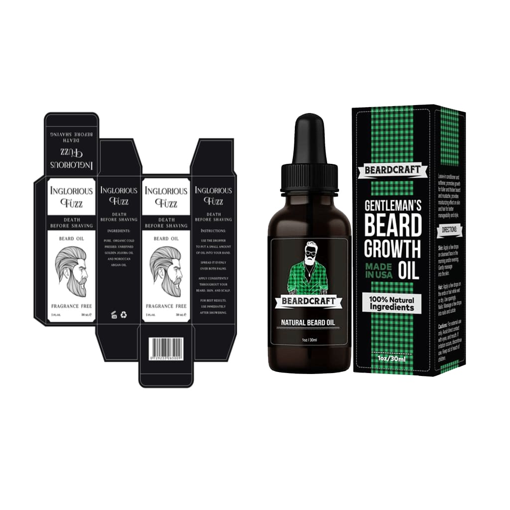 Customized beard oil packaging increases brand awareness